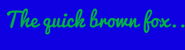 Image with Font Color 00B047 and Background Color 0E00E0